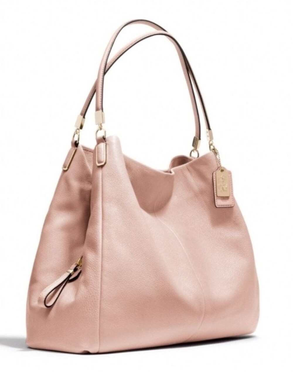 Coach Madison Phoebe pebbled leather Large Hobo bag peach rose